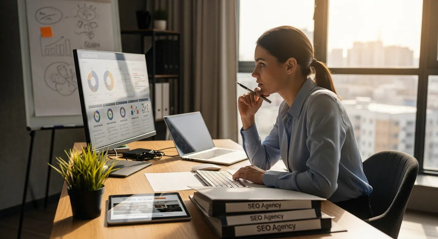 business owner comparing what is seo company and selecting the best partner