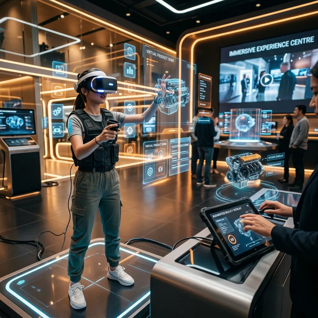 Customer using augmented reality technology to preview products online