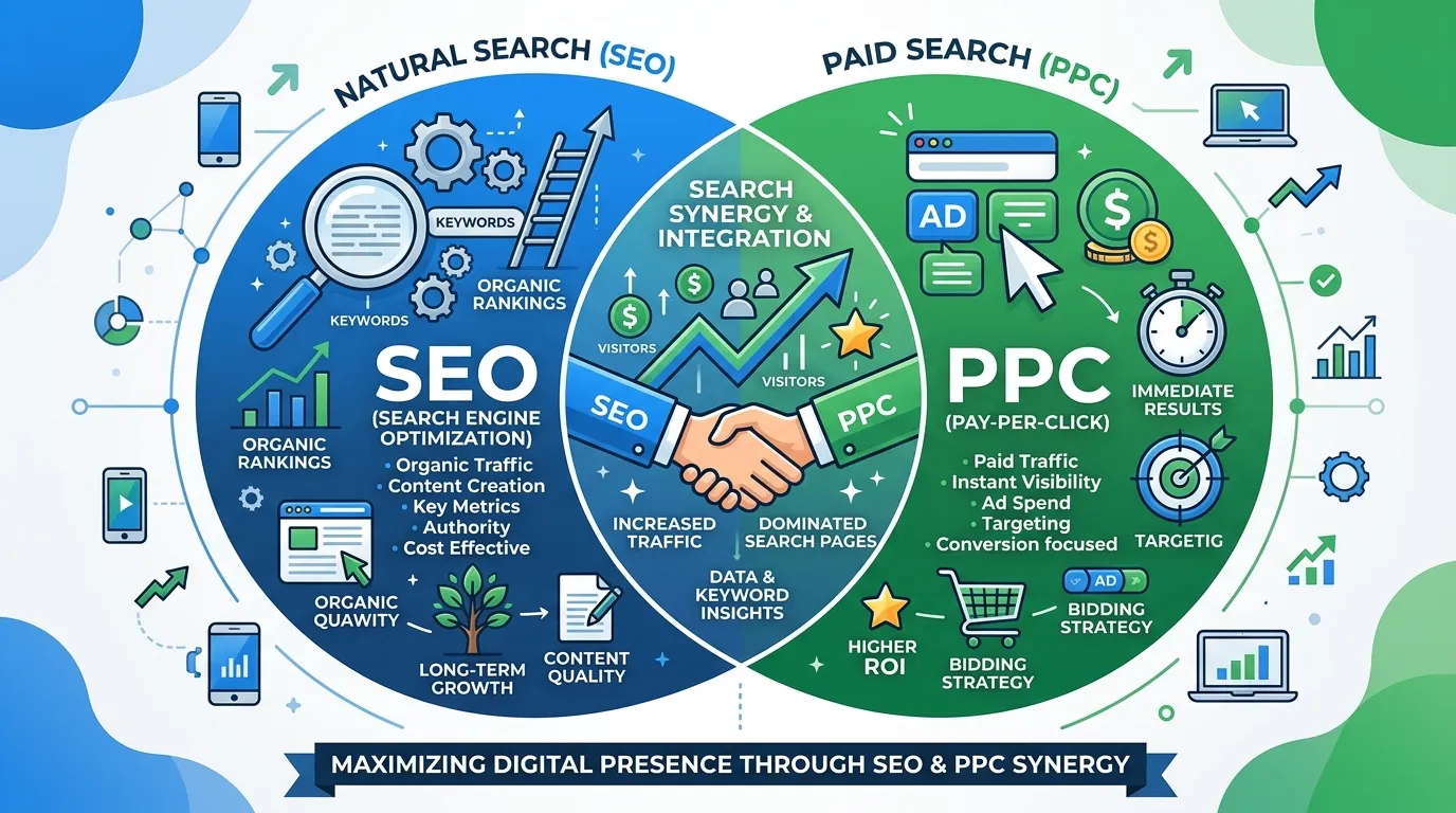 Business analytics dashboard displaying organic traffic growth from SEO marketing strategy